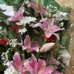 Ramo Funerario Color Lilium, Margarita y Clavel. 5 Ramo Funerario Color Lilium, Margarita y Clavel. - Imagen 3