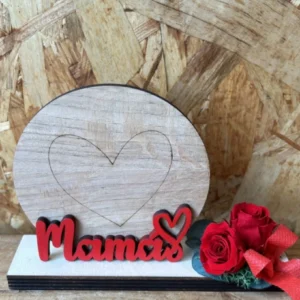 Corazón madera Mamá. 3 Corazón madera Mamá. - Imagen 1