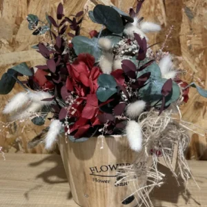 Base flower nature blanco y granate. 5 Base flower nature blanco y granate. - Imagen 2