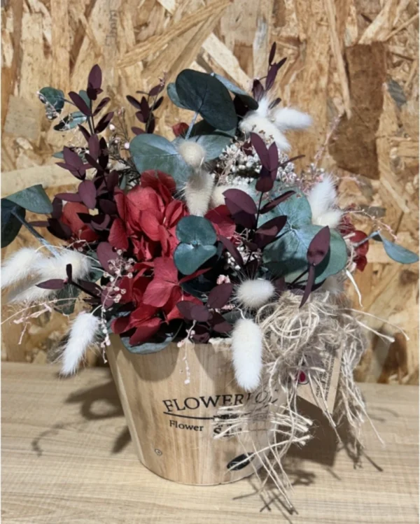 Base flower nature blanco y granate Base flower nature blanco y granate