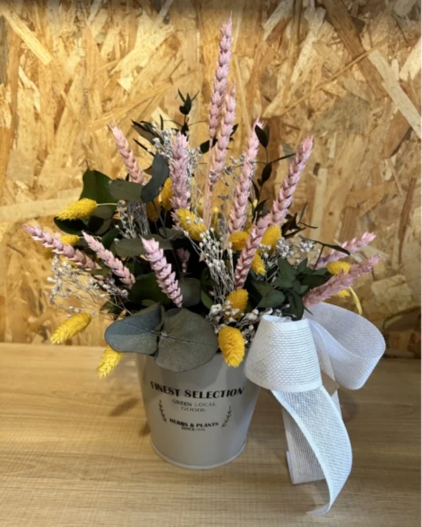 Cubo vintage Flower yellow 1