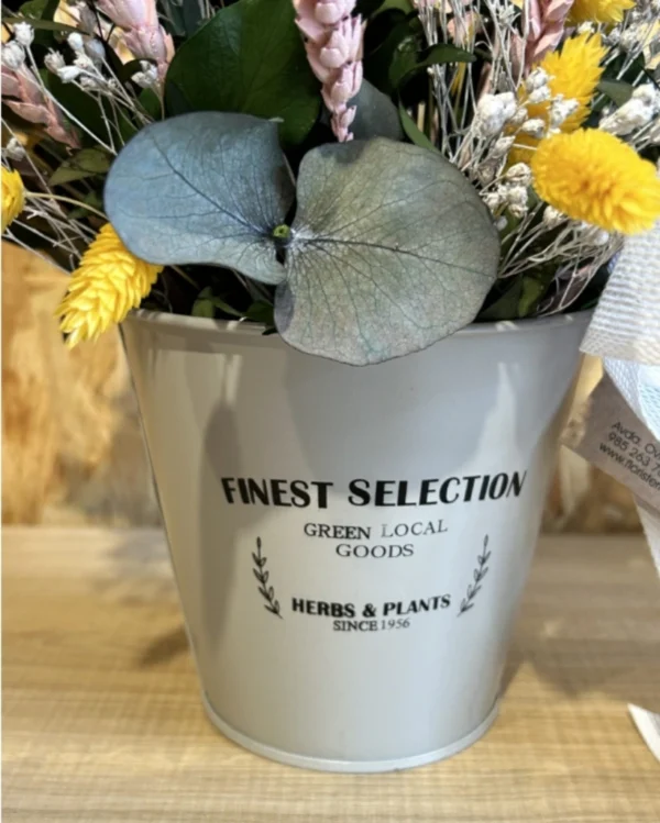 Cubo vintage Flower yellow 3