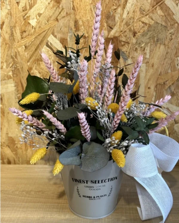 Cubo vintage Flower yellow