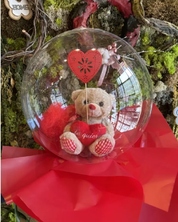 Globo burbuja con peluche 1