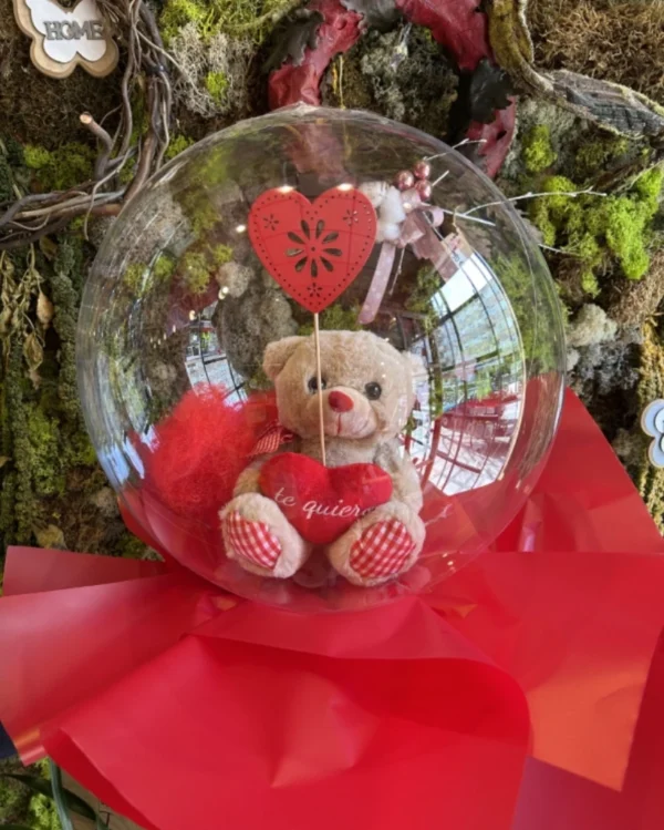 Globo burbuja con peluche 3