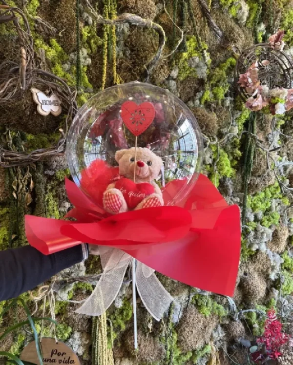 Globo burbuja con peluche