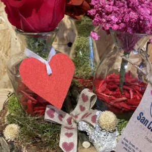 Rodaja Madera con Rosa Roja Preservada. 6 Rodaja Madera con Rosa Roja Preservada. - Imagen 3