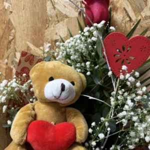 Rosa Única Especial Mamá + Peluche + Bombones Caja Roja - Imagen 5