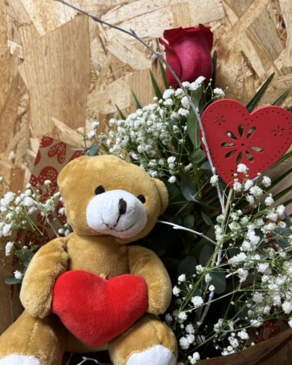 Rosa Unica Especial Mama Peluche Bombones Caja Roja 3