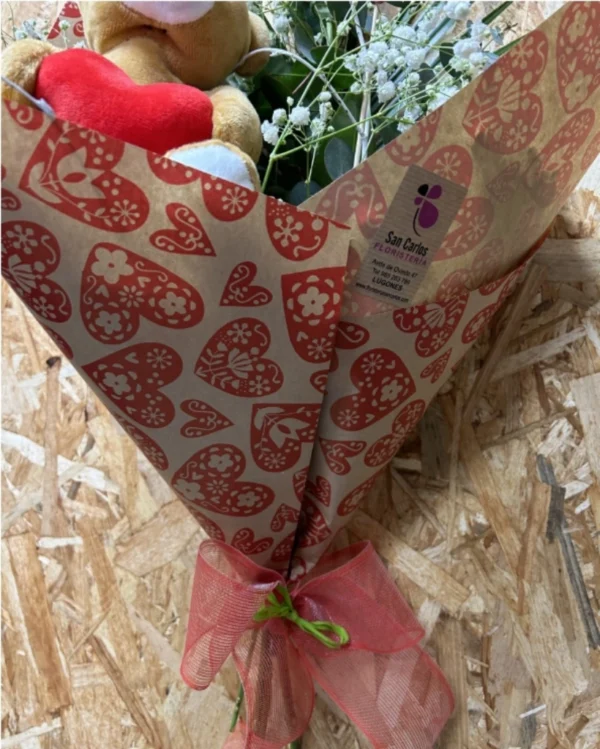 Rosa Unica Especial Mama Peluche Bombones Caja Roja 5