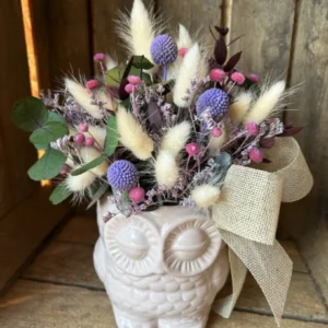 Búho vintage con flor preservada. 4 Búho vintage con flor preservada. - Imagen 2