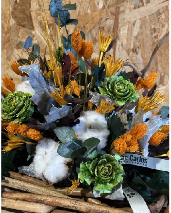 Centro otoñal flor seca y preservado. 1 Centro otonal flor seca y preservado 1