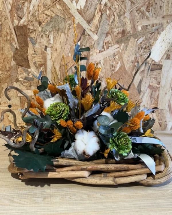 Centro otoñal flor seca y preservado Centro otonal flor seca y preservado