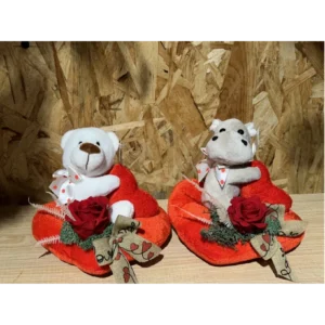 Peluche con rosa roja preservada. - Imagen 5