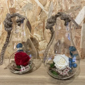 Rosa preservada roja en bombilla cristal L 7 Rosa preservada roja en bombilla cristal L - Imagen 4