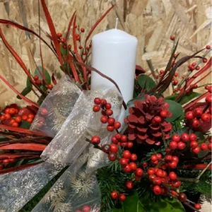 Inicio 16 Centro de mesa Ilex en tonos rojos y verdes