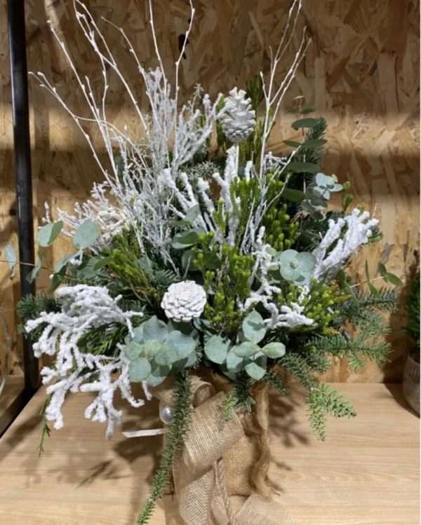 Saquito navideno en tonos blancos y verdes 2