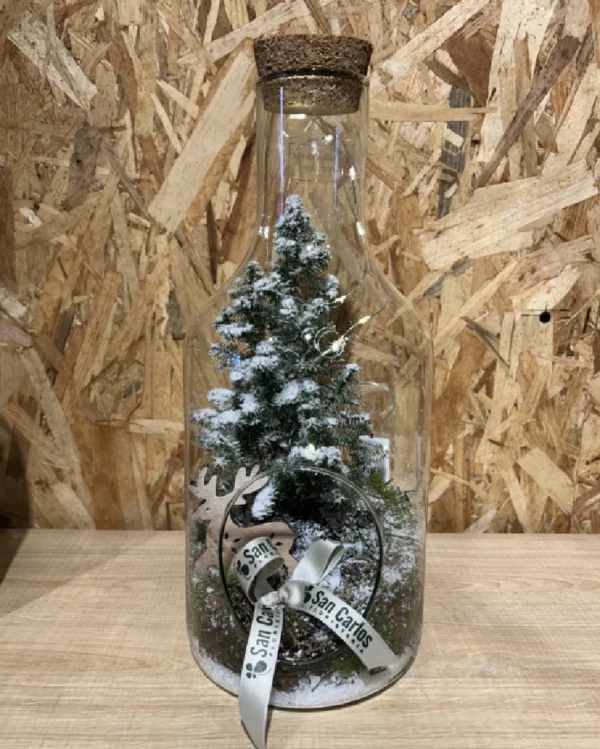 Botella cristal Navidad con led. 3 Botella cristal Navidad con led 1