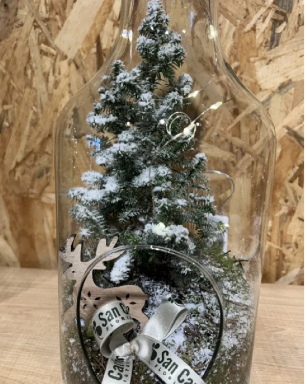 Botella cristal Navidad con led. 2 Botella cristal Navidad con led 2