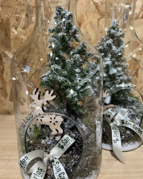 Botella cristal Navidad con led. 1 Botella cristal Navidad con led 3