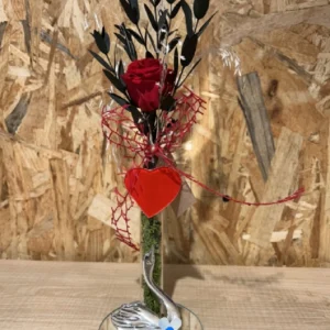 Jarrón anillero con rosa roja preservada. 6 Jarrón anillero con rosa roja preservada. - Imagen 3