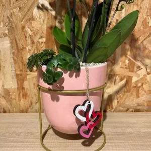 Centro Phalaenopsis blanca Base Ceramic/Metal 6 Centro Phalaenopsis blanca Base Ceramic/Metal - Imagen 3