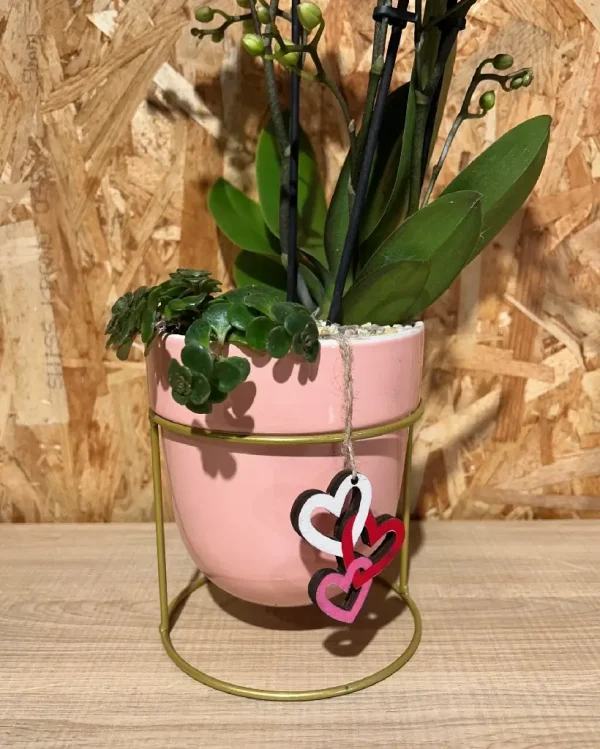 Centro Phalaenopsis blanca Base Ceramic/Metal 2 8063 1